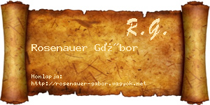 Rosenauer Gábor névjegykártya